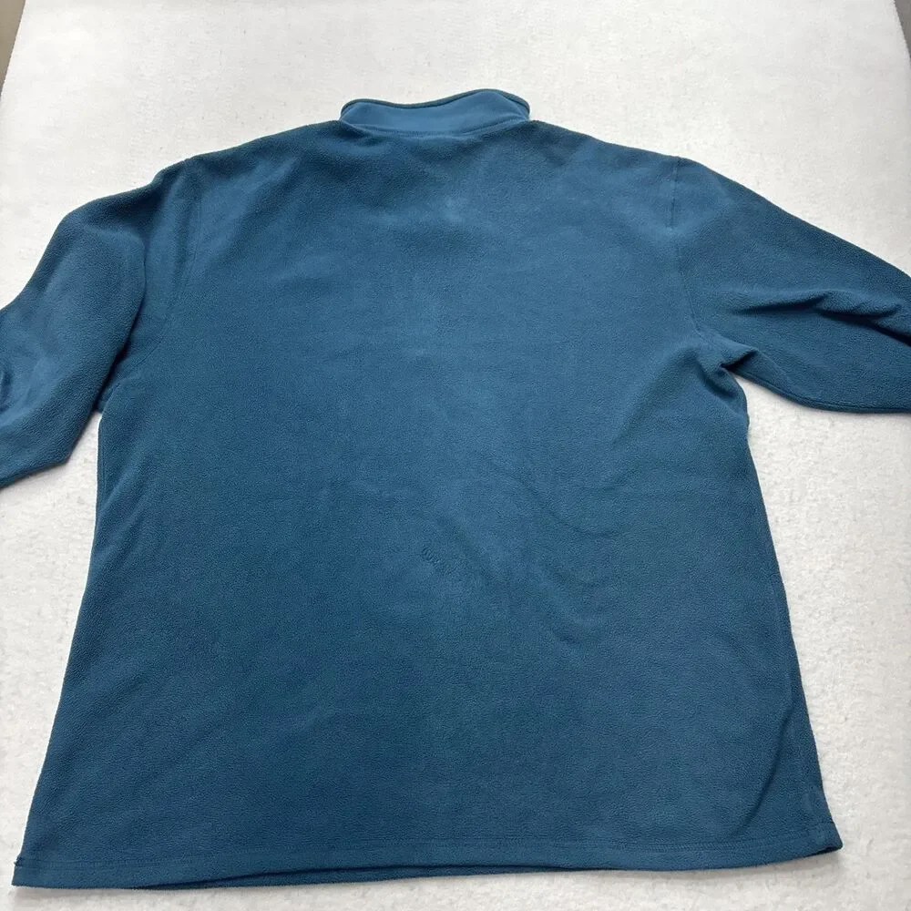 North Face Jacket Mens Large Blue Polartec Fleece Quarter Zip Pullover Hiking